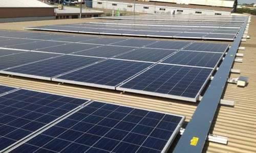 Rooftop solar array on an industrial shed