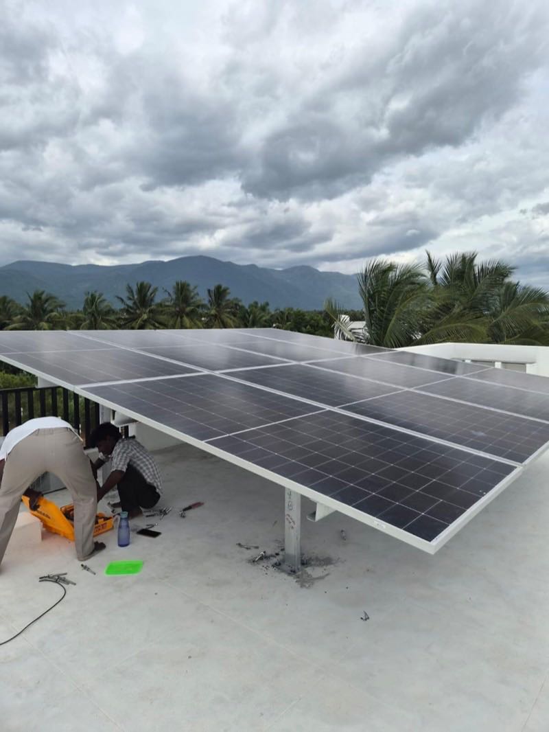 Greenrise crew installing a rooftop solar system on a home